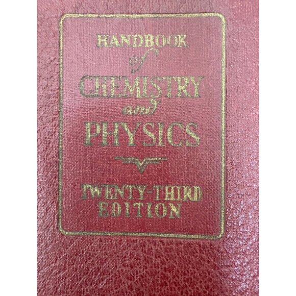 Handbook Of Chemistry & Physics 23rd Edition 1939 Hardcover Chemical Rubber Co. - Picture 2 of 16